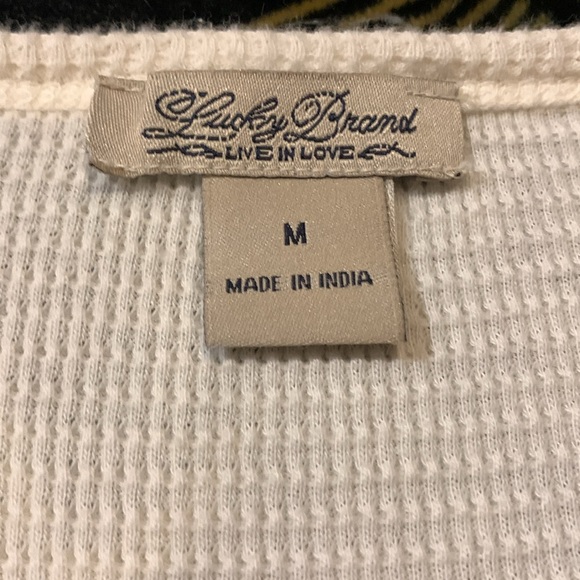 Lucky Brand Embroidered Henley Thermal - Picture 3 of 5